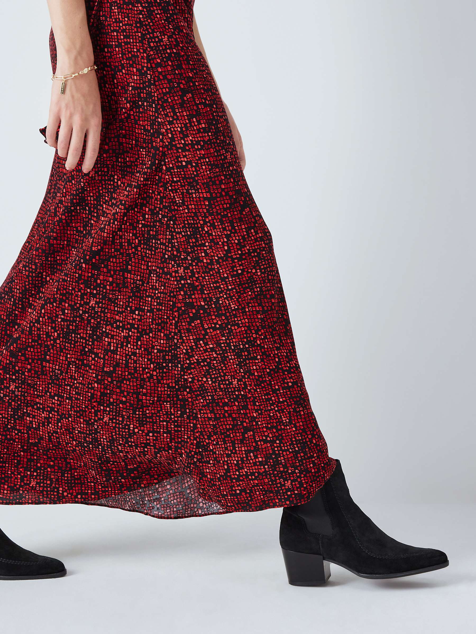 Buy AND/OR Nyla Shibori Skirt, Red/Multi Online at johnlewis.com