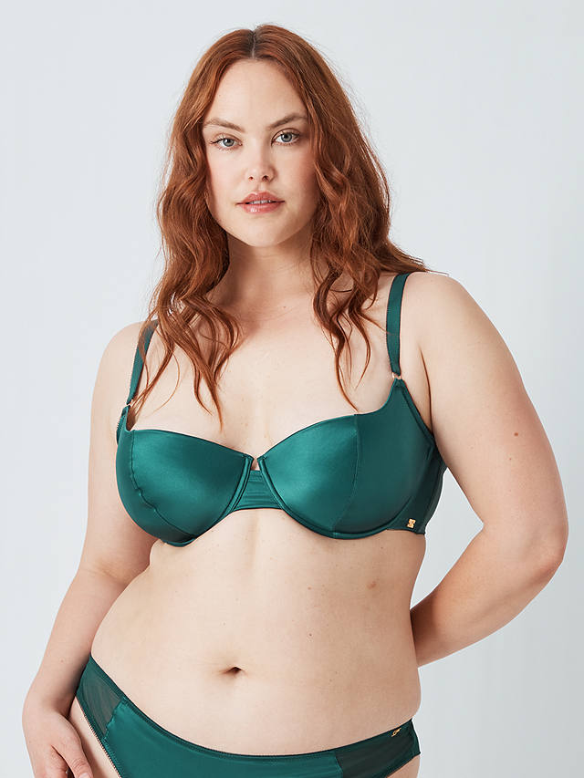 AND/OR Cassidy Satin Balcony Bra, Dark Sea