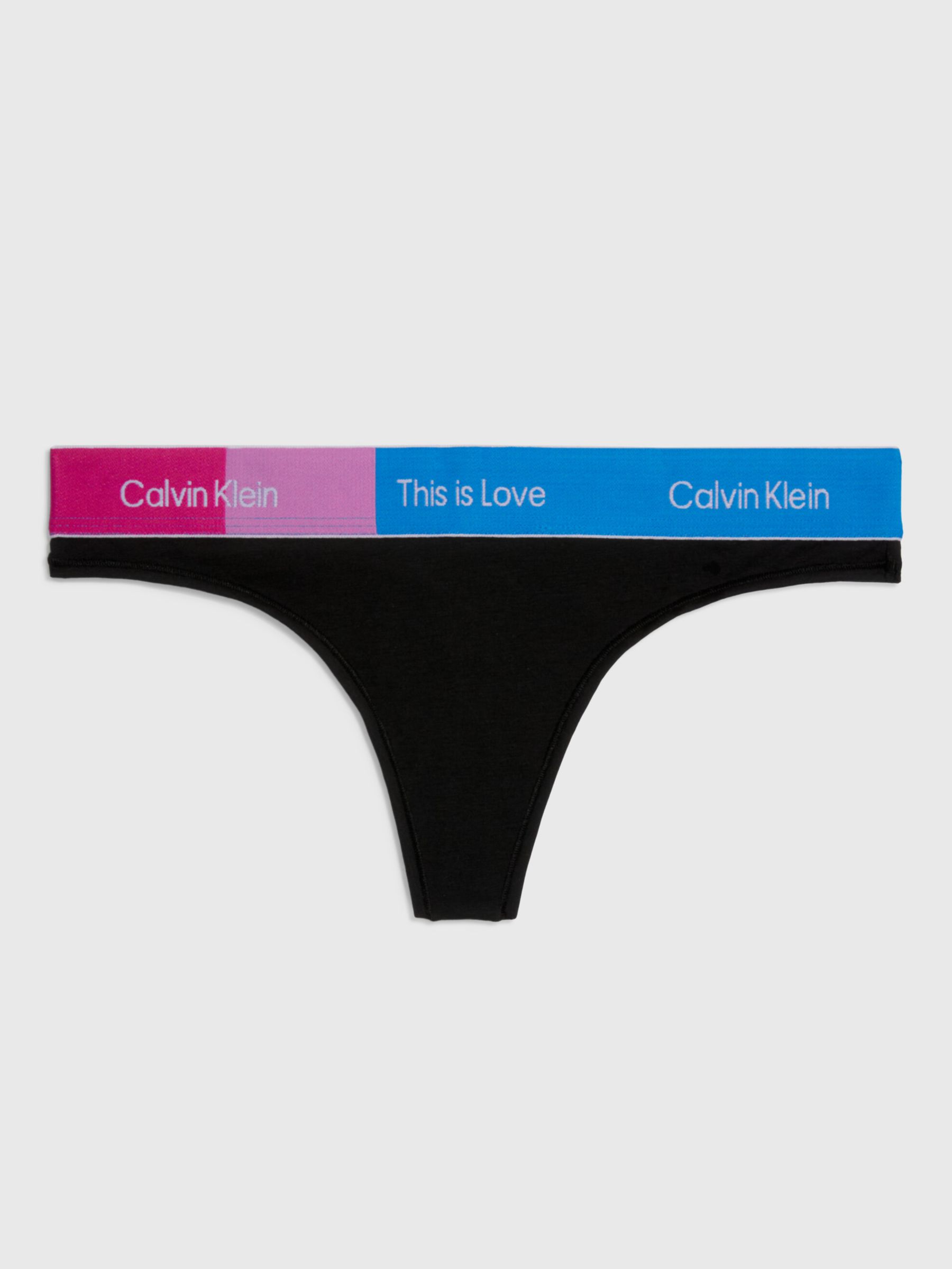Calvin Klein Pride This Is Love Modern Cotton Thong, Black, XS