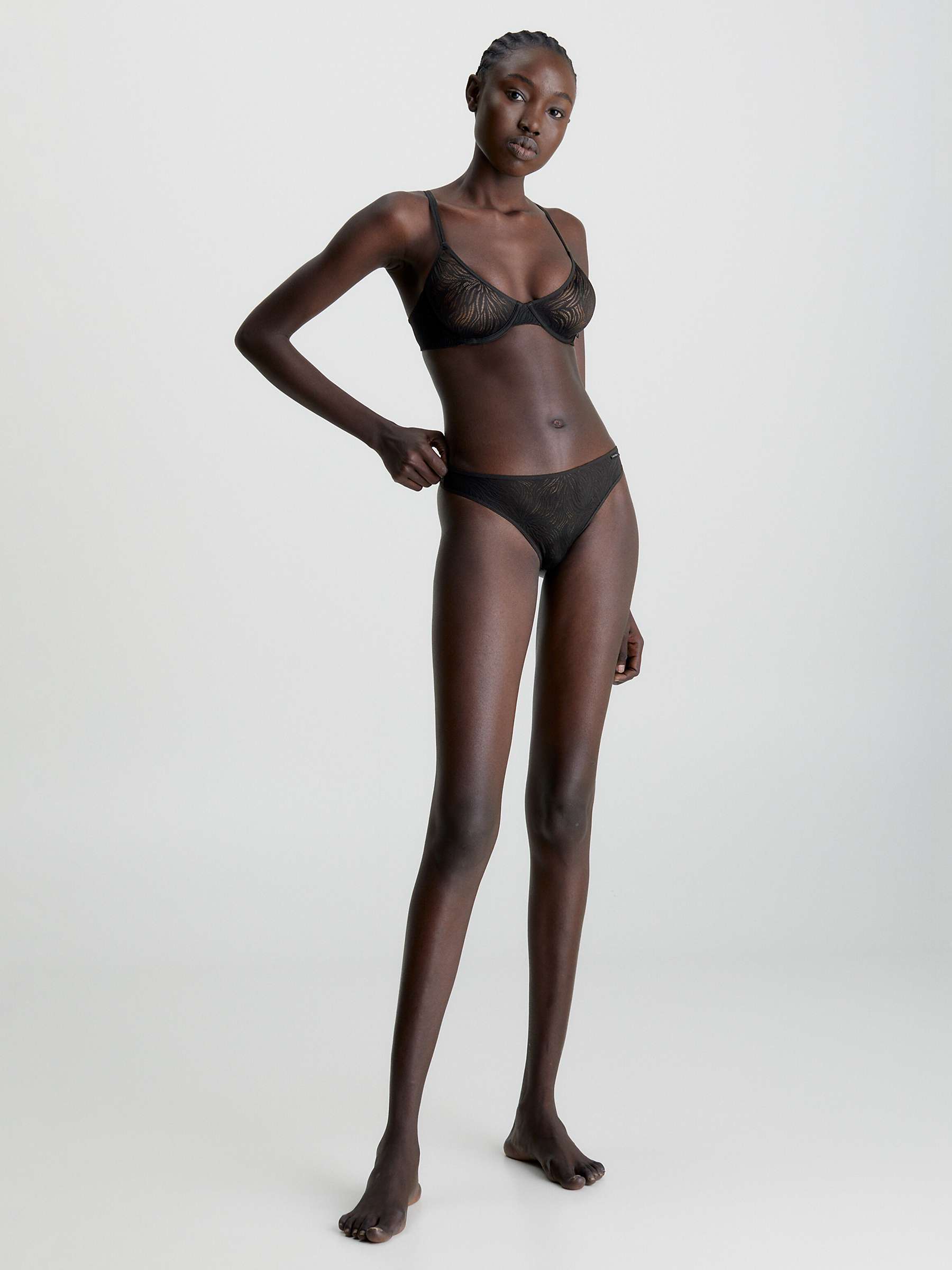 Buy Calvin Klein Sheer Lace Thong Online at johnlewis.com