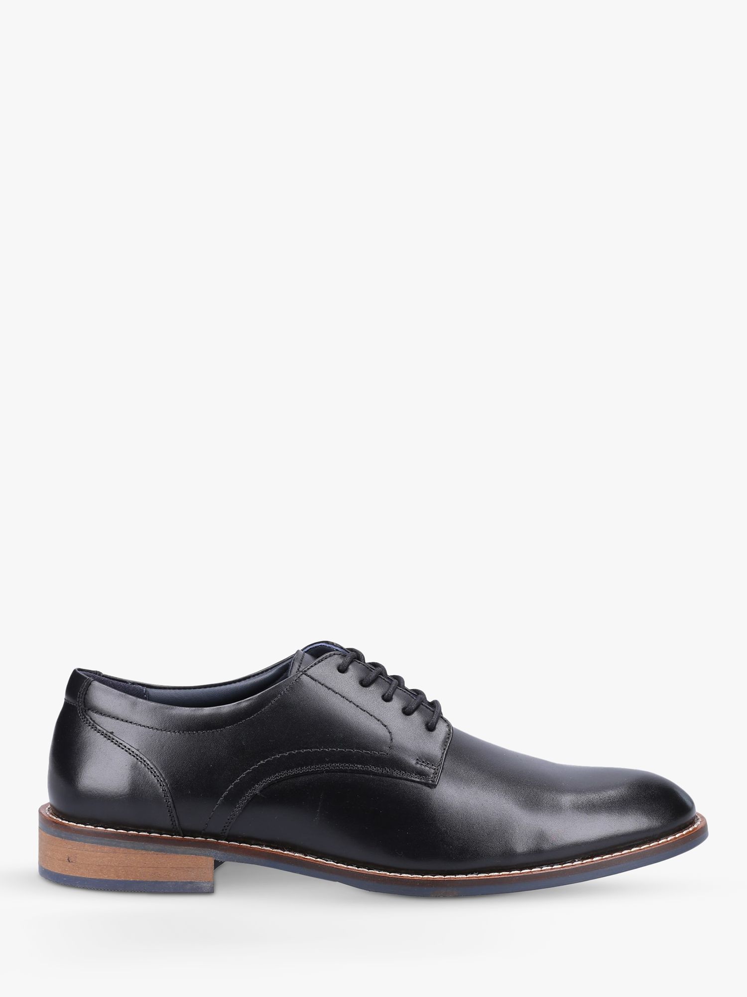 Hush Puppies Damien Leather Derby Shoes, Black at John Lewis & Partners