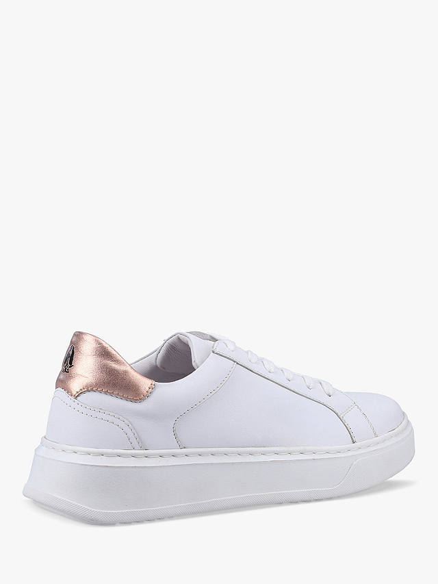 Hush Puppies Camille Lace-Up Leather Trainers, White