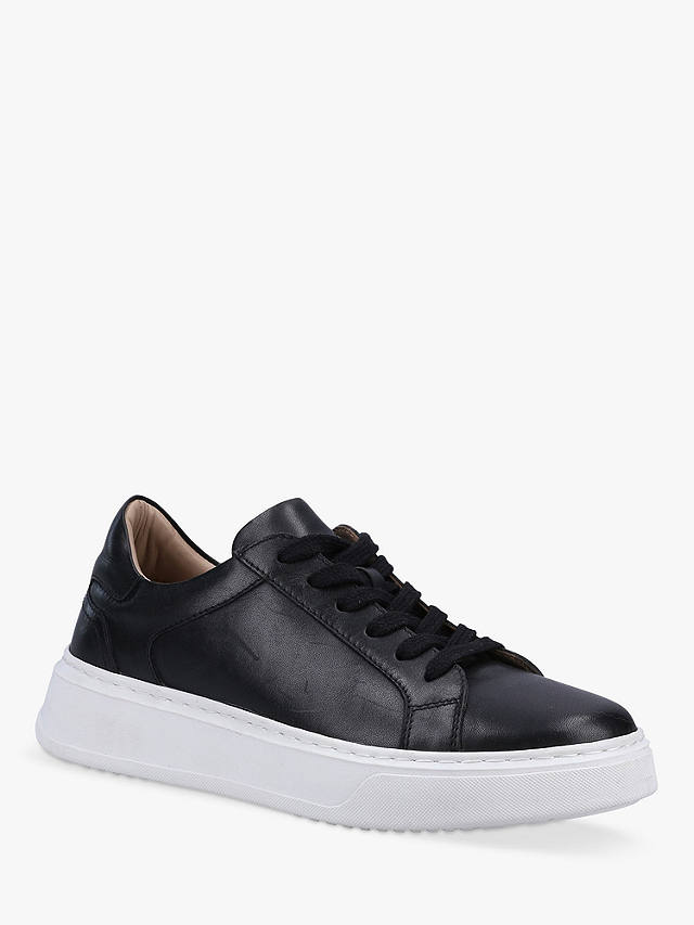 Hush Puppies Camille Lace-Up Leather Trainers, Black