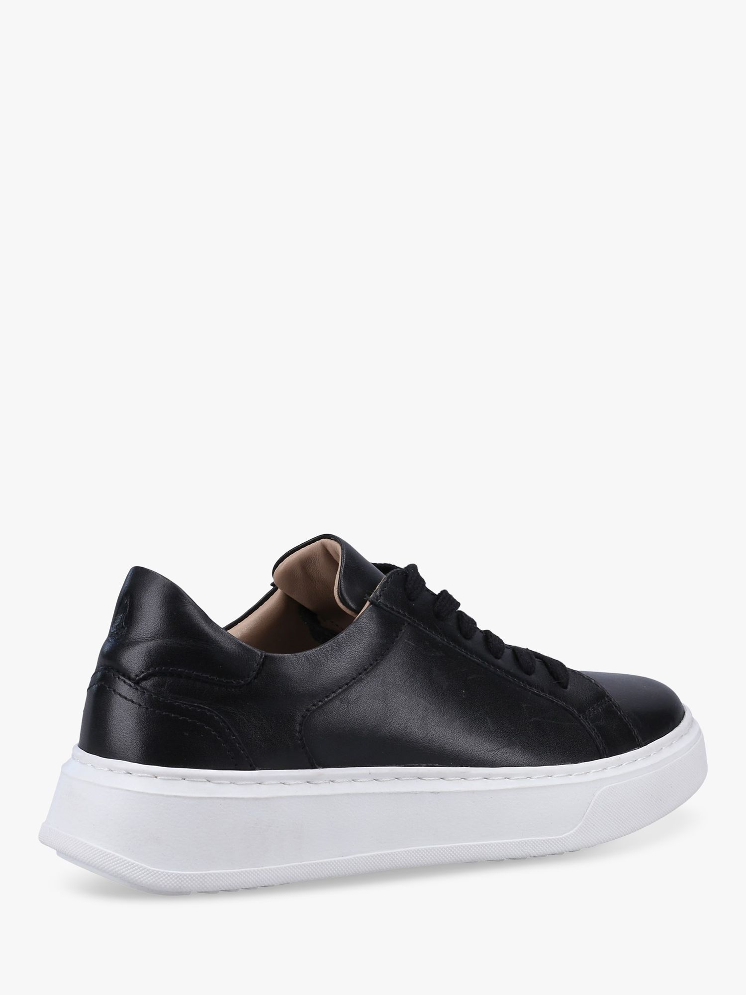 Hush Puppies Camille Lace-Up Leather Trainers, Black at John Lewis ...