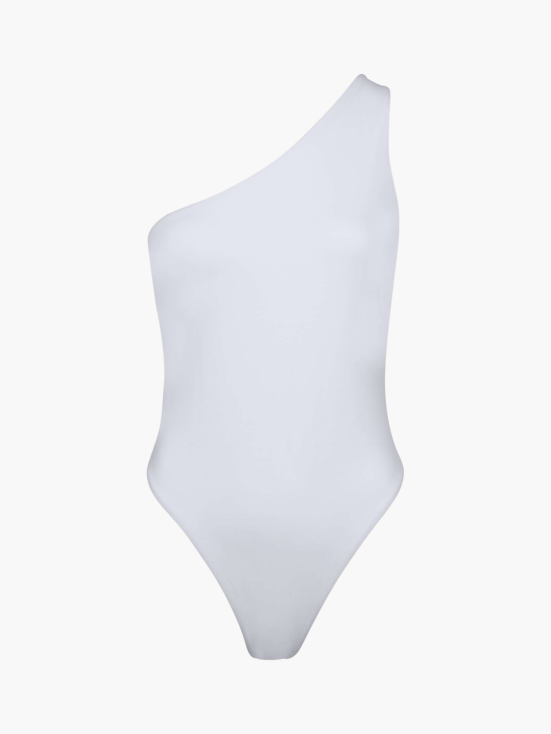 Calvin Klein One Shoulder Swimsuit, White at John Lewis & Partners