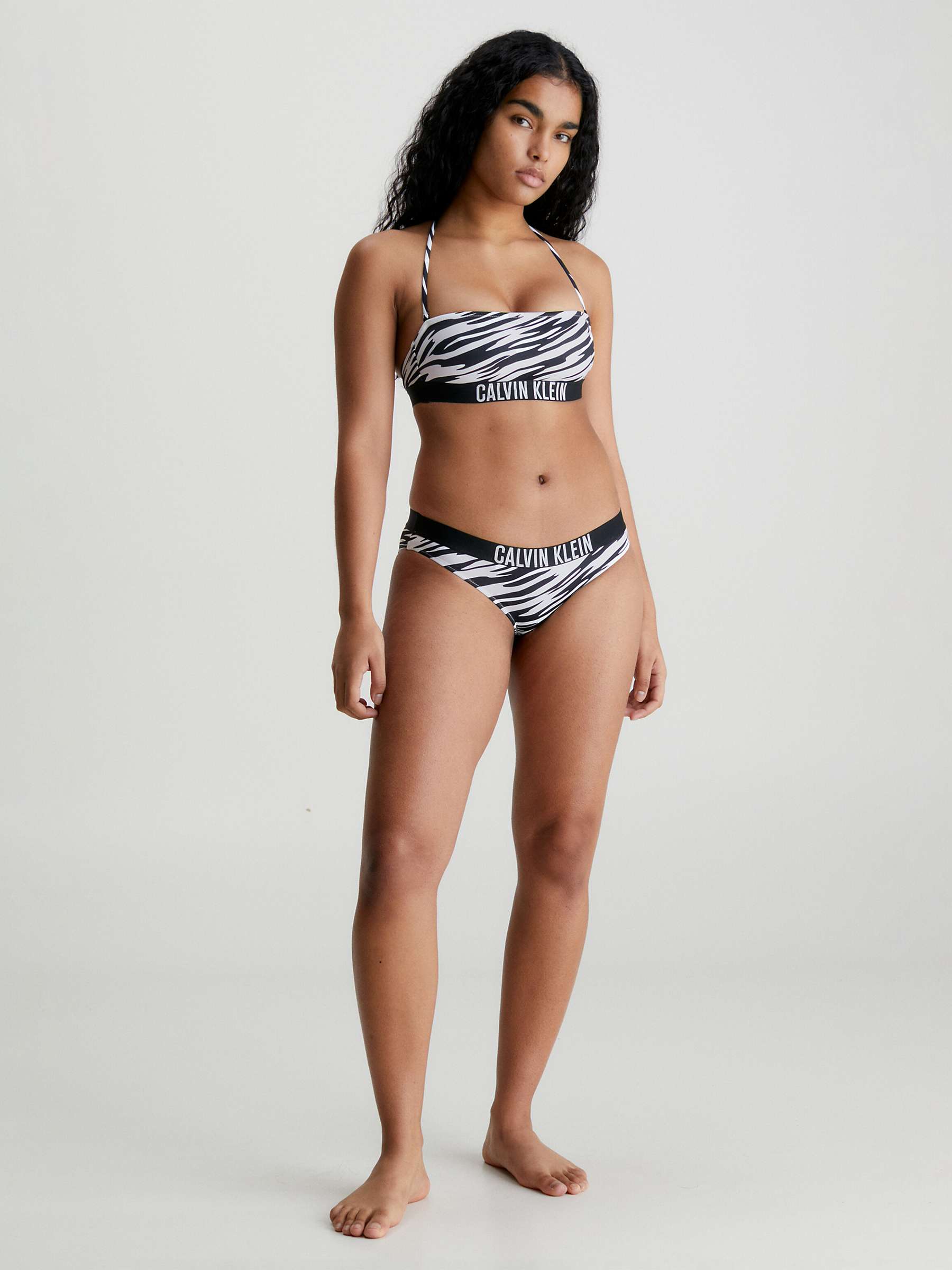 Buy Calvin Klein Intense Power Zebra Bikini Bottoms, Black/White Online at johnlewis.com