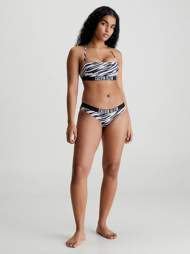 Calvin Klein Intense Power Zebra Bikini Bottoms, Black/White