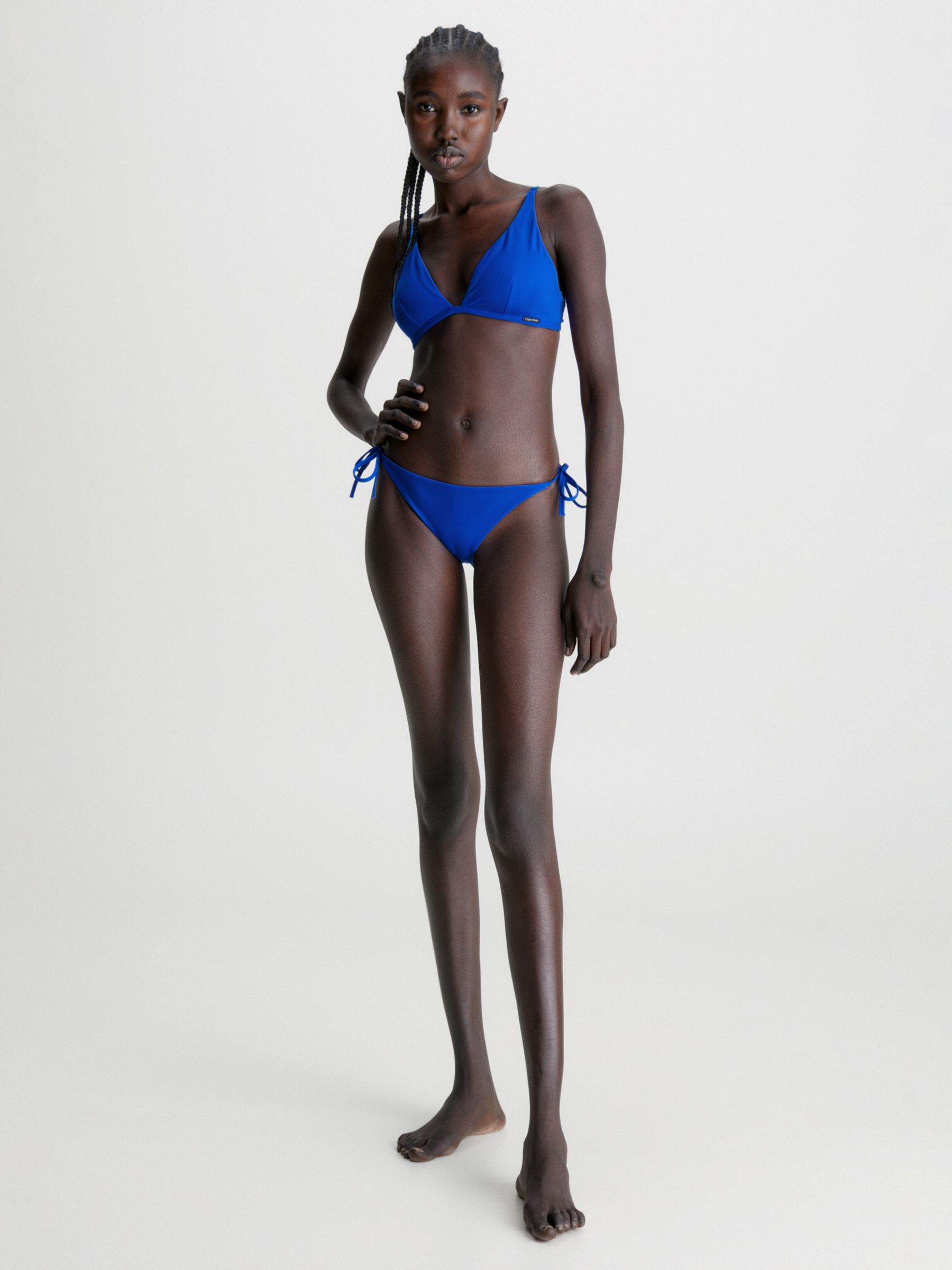 Calvin Klein Triangle Bikini Top, Blue at John Lewis & Partners