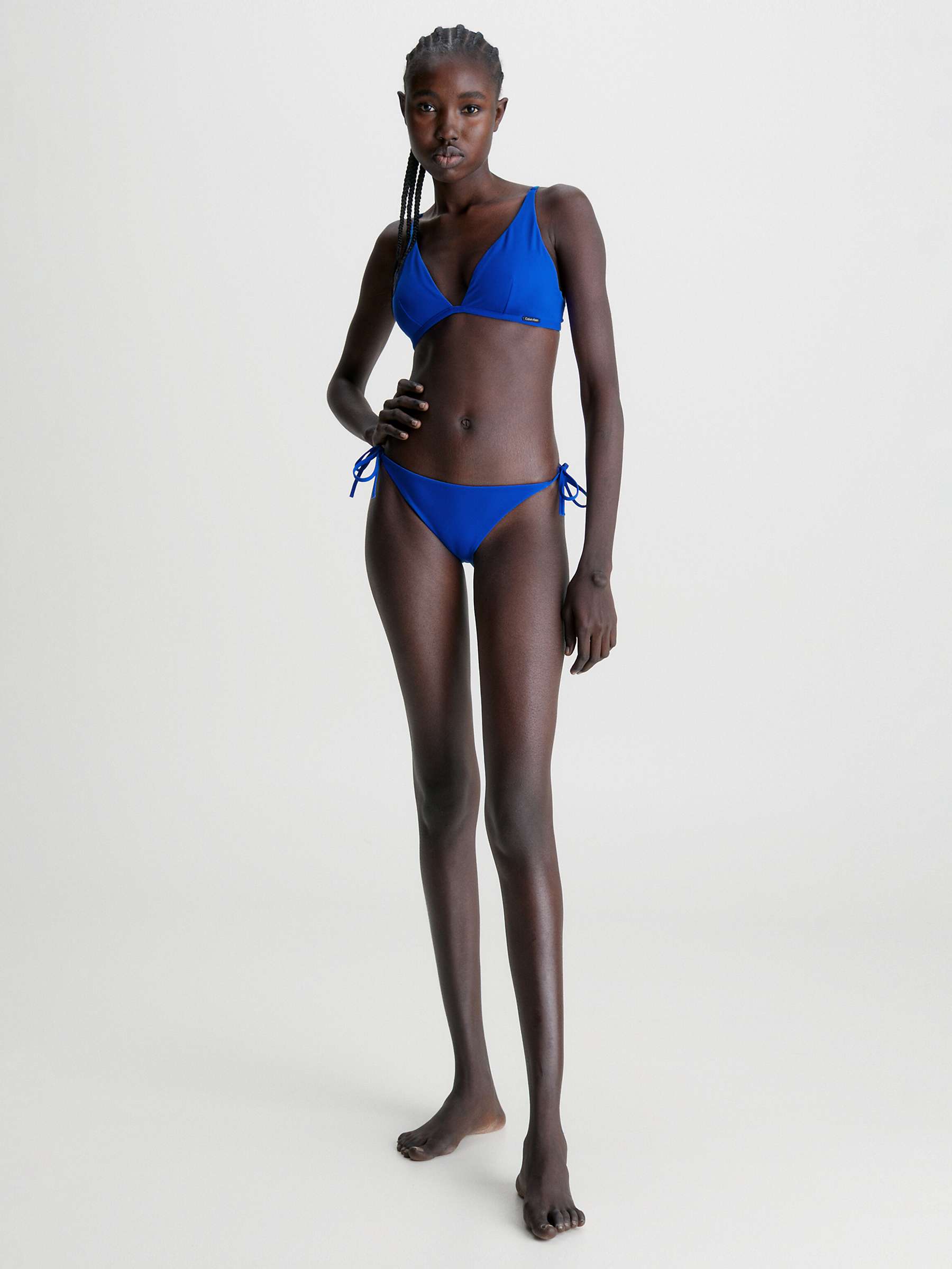 Buy Calvin Klein Triangle Bikini Top, Blue Online at johnlewis.com
