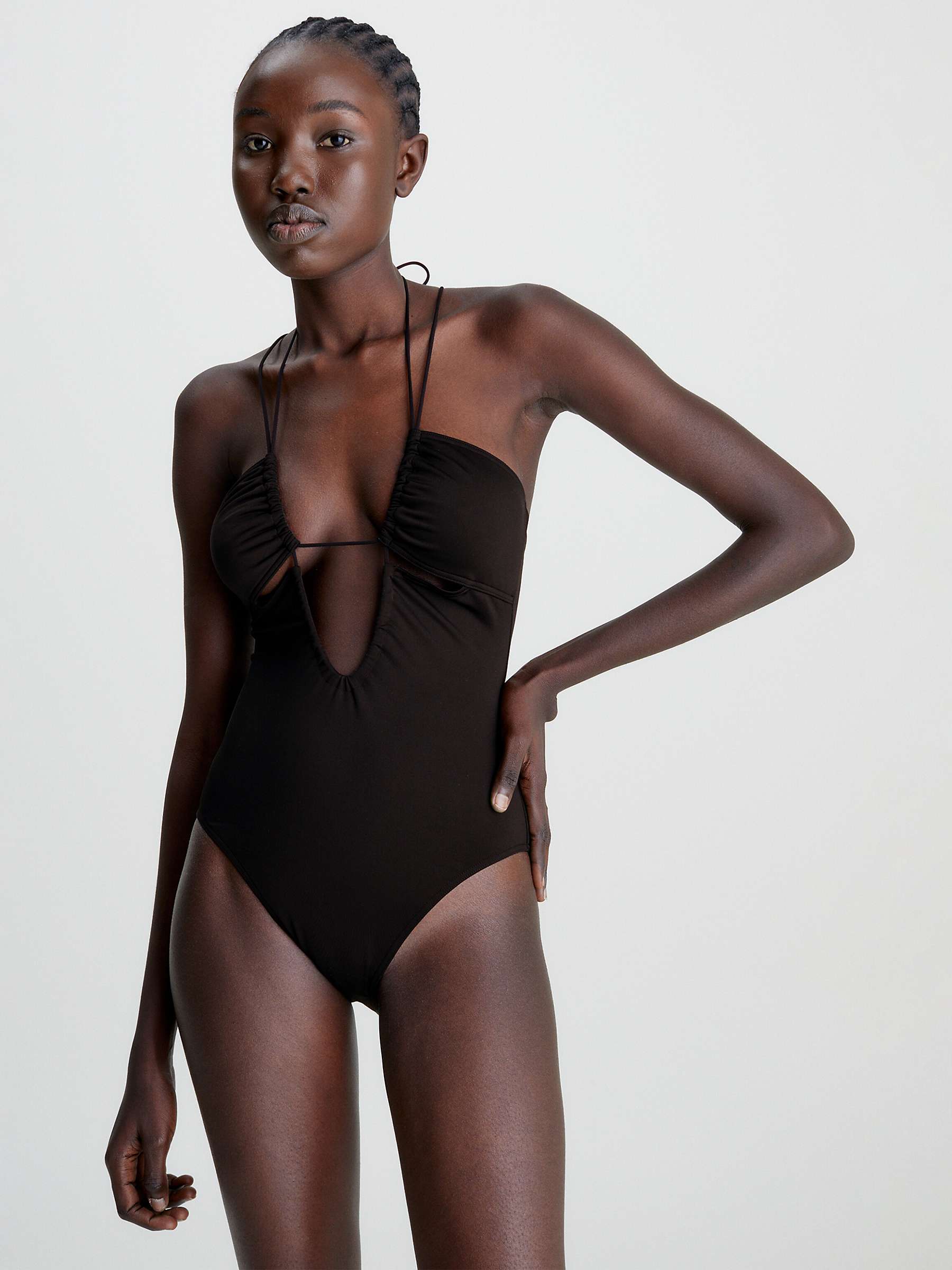 Buy Calvin Klein Core Multi Ties Swimsuit, Black Online at johnlewis.com