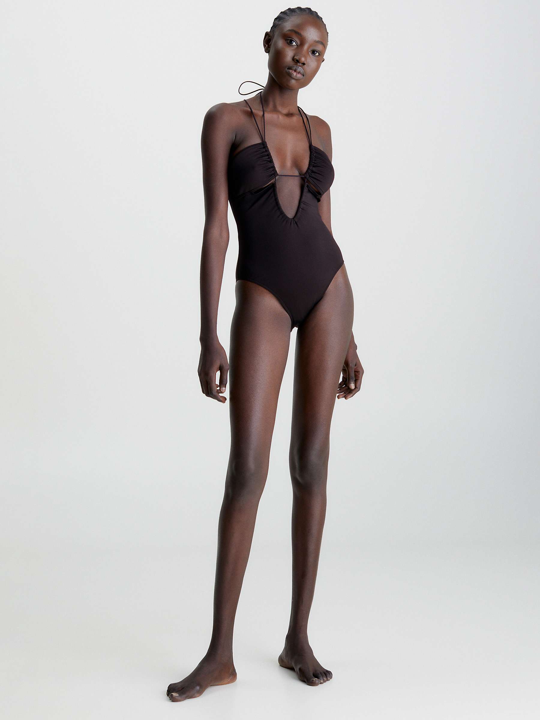 Buy Calvin Klein Core Multi Ties Swimsuit, Black Online at johnlewis.com