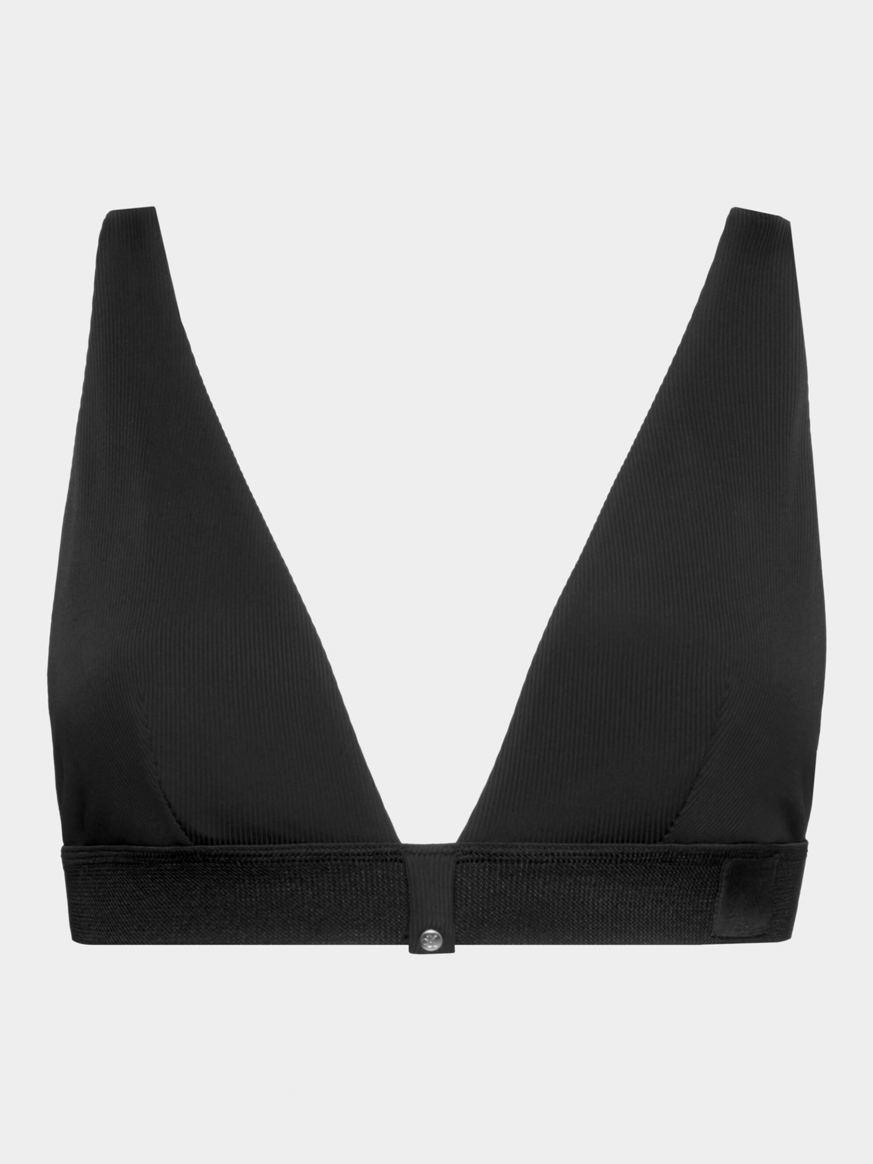 Calvin Klein Monogram Rib Triangle Bikini Top, Black at John Lewis ...