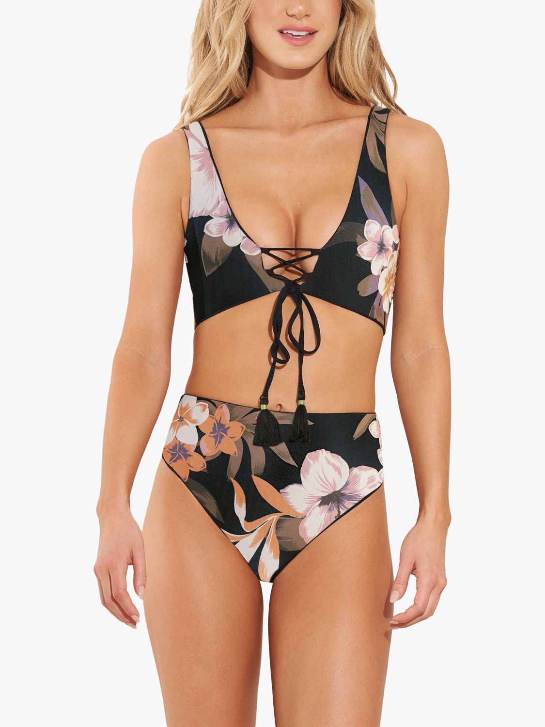 Maaji Aloha Longline Triangle Bikini Top Blackmulti S 