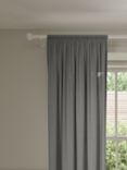 John Lewis Linen Polyester Blend Slot Top Voile Panel, Light Grey