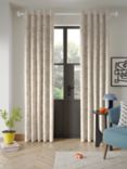 John Lewis Cala Weave Pair Lined Eyelet Curtains