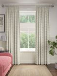 John Lewis Feather Leaf Embroidery Pair Lined Pencil Pleat Curtains