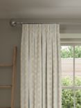 John Lewis Feather Leaf Embroidery Pair Lined Pencil Pleat Curtains, Honey