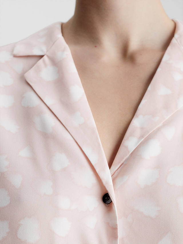 Calvin Klein Woven Long Sleeve Pyjama Set, Pink
