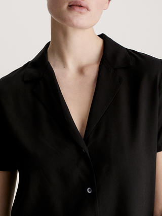 Calvin Klein Plain Short Shirt Pyjama Set, Black