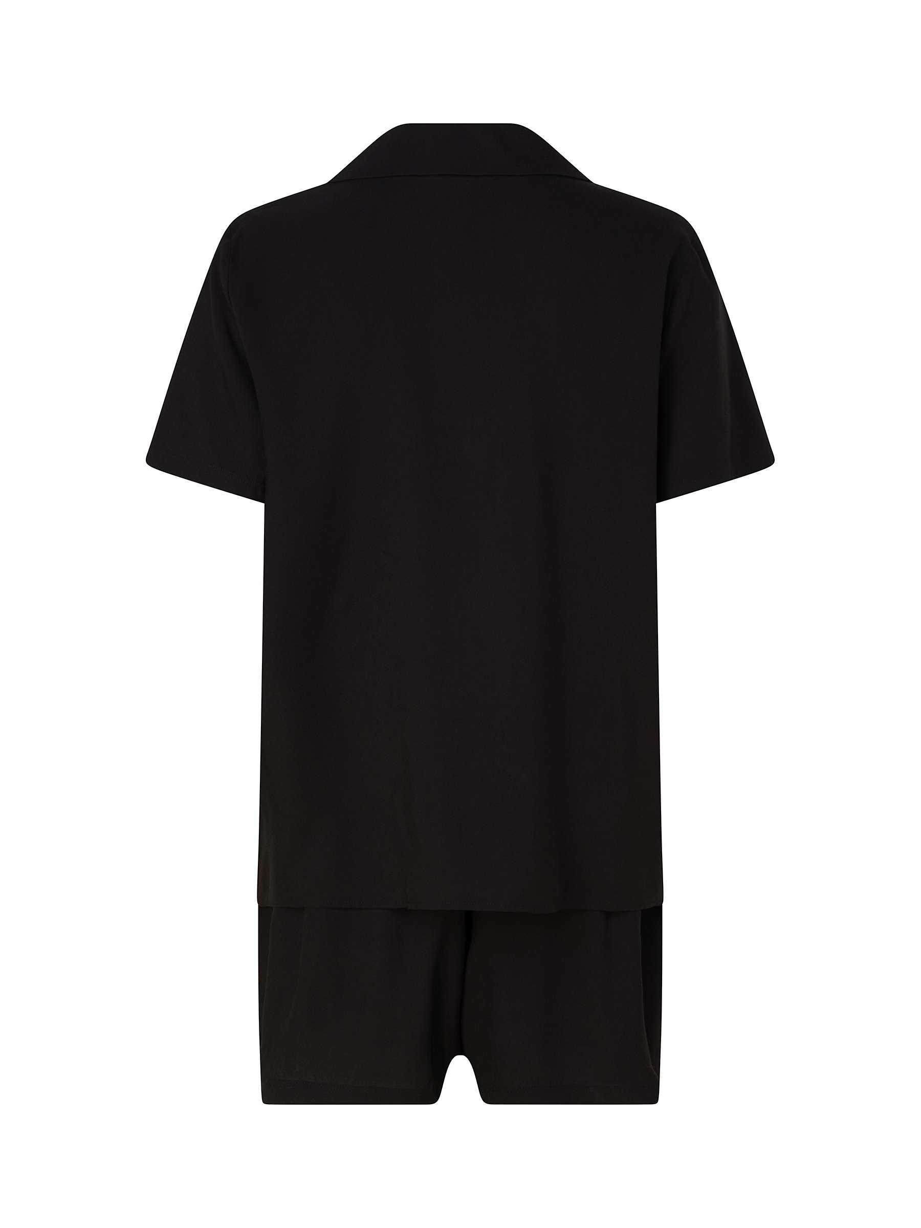 Buy Calvin Klein Plain Short Shirt Pyjama Set, Black Online at johnlewis.com