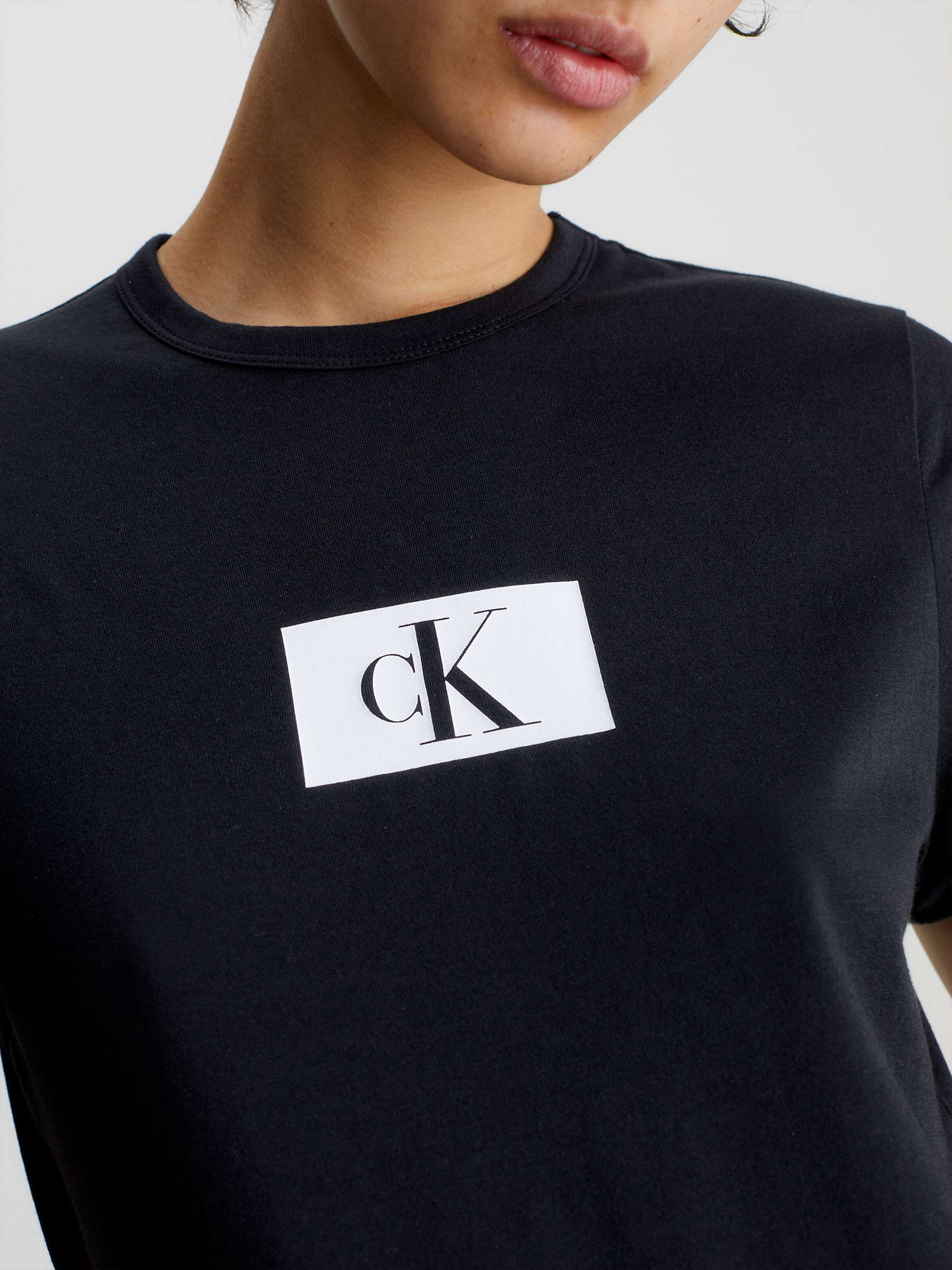 Buy Calvin Klein Block Logo Lounge T-Shirt, Black Online at johnlewis.com