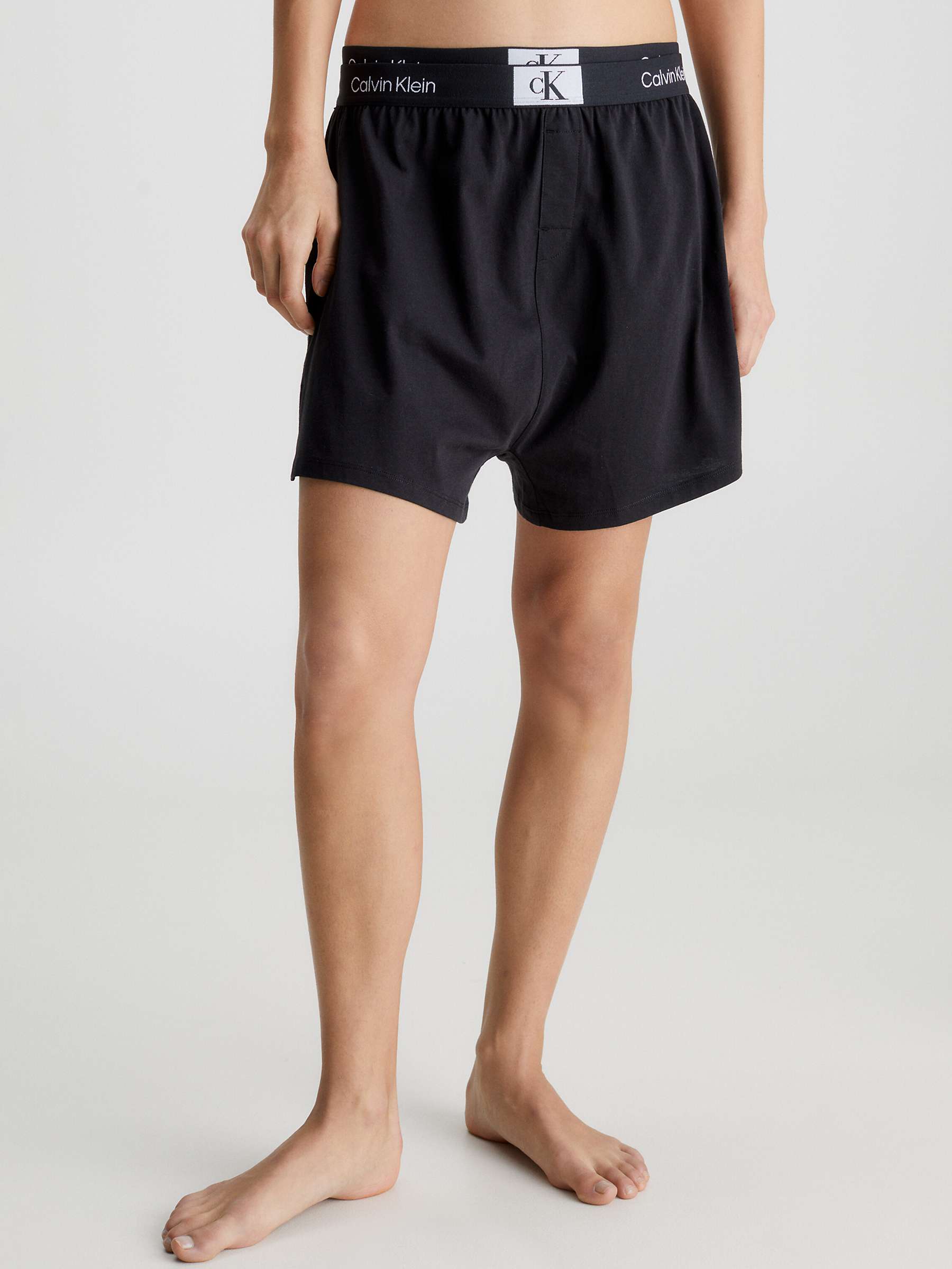Buy Calvin Klein Logo Band Pyjama Shorts, Black Online at johnlewis.com