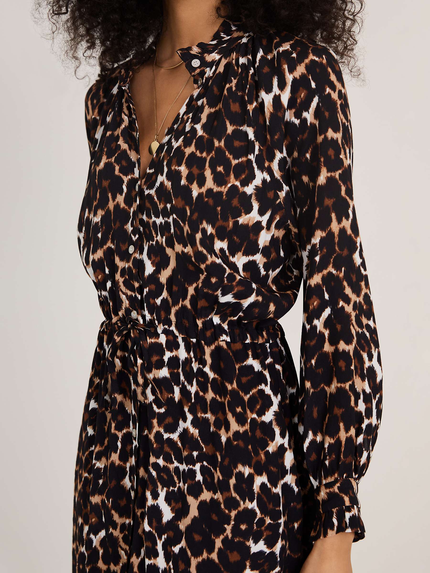 Buy Baukjen Luna Leopard Print Midi Dress, Brown Online at johnlewis.com