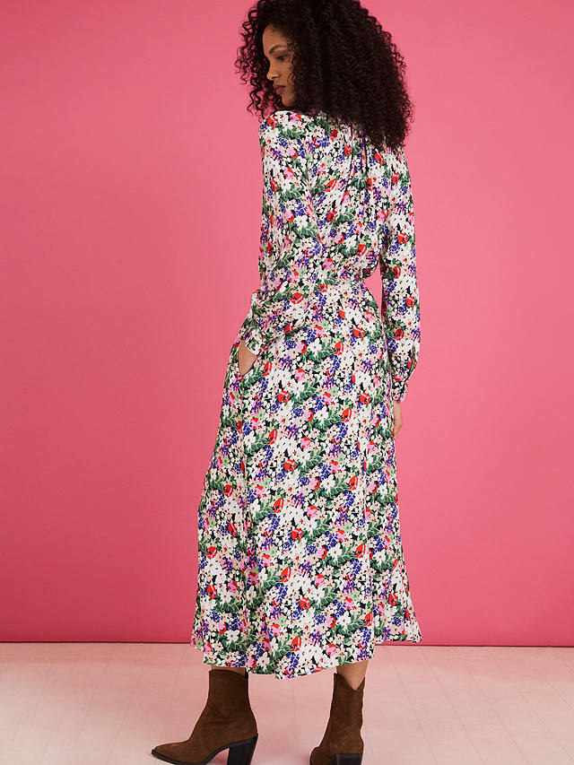 Baukjen Luna Floral Print Midi Dress, Pink Bloom