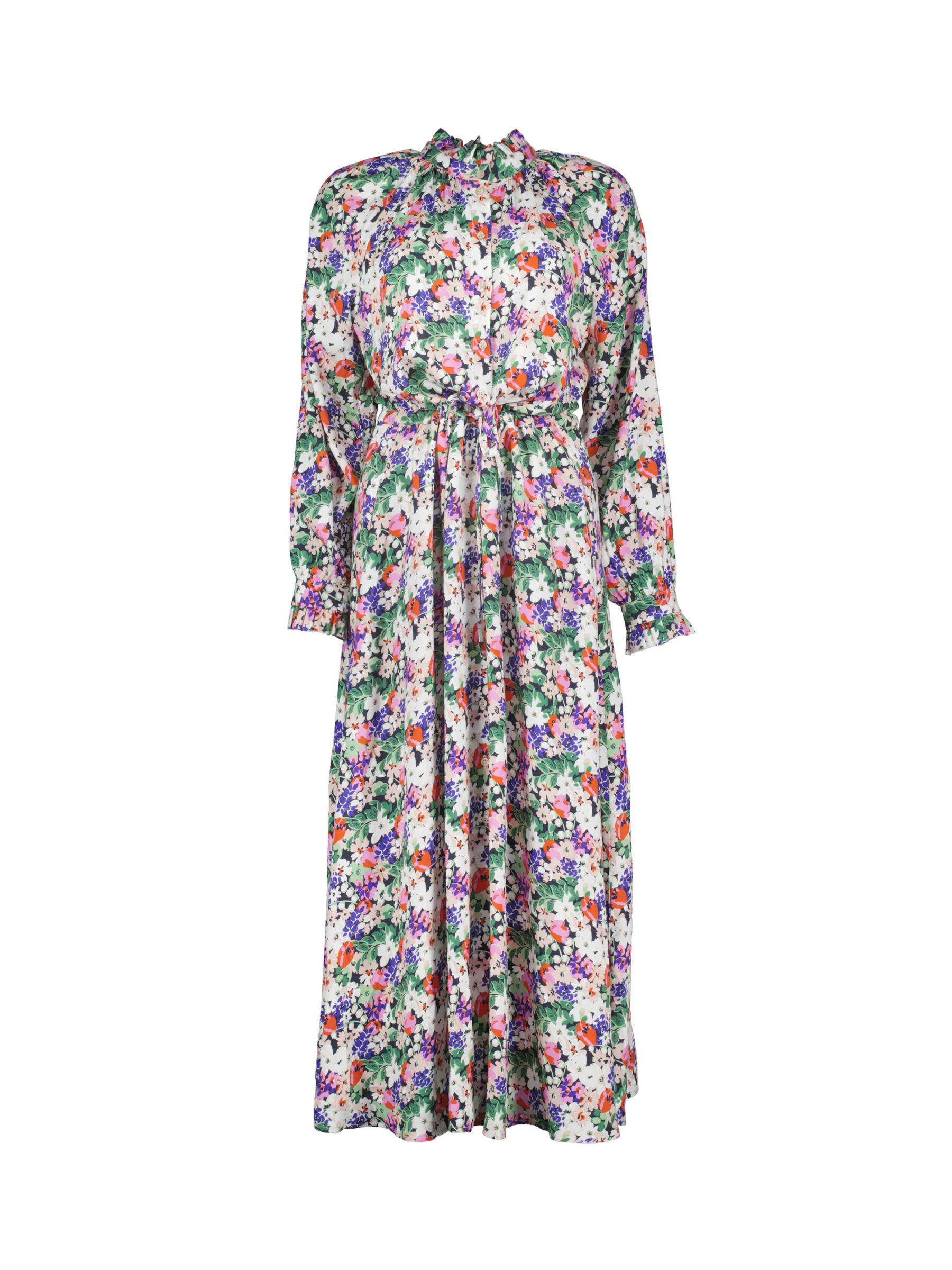 Baukjen Luna Floral Print Midi Dress, Pink Bloom at John Lewis & Partners