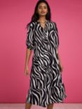 Baukjen Zebra Print Midi Shirt Dress, Black/White