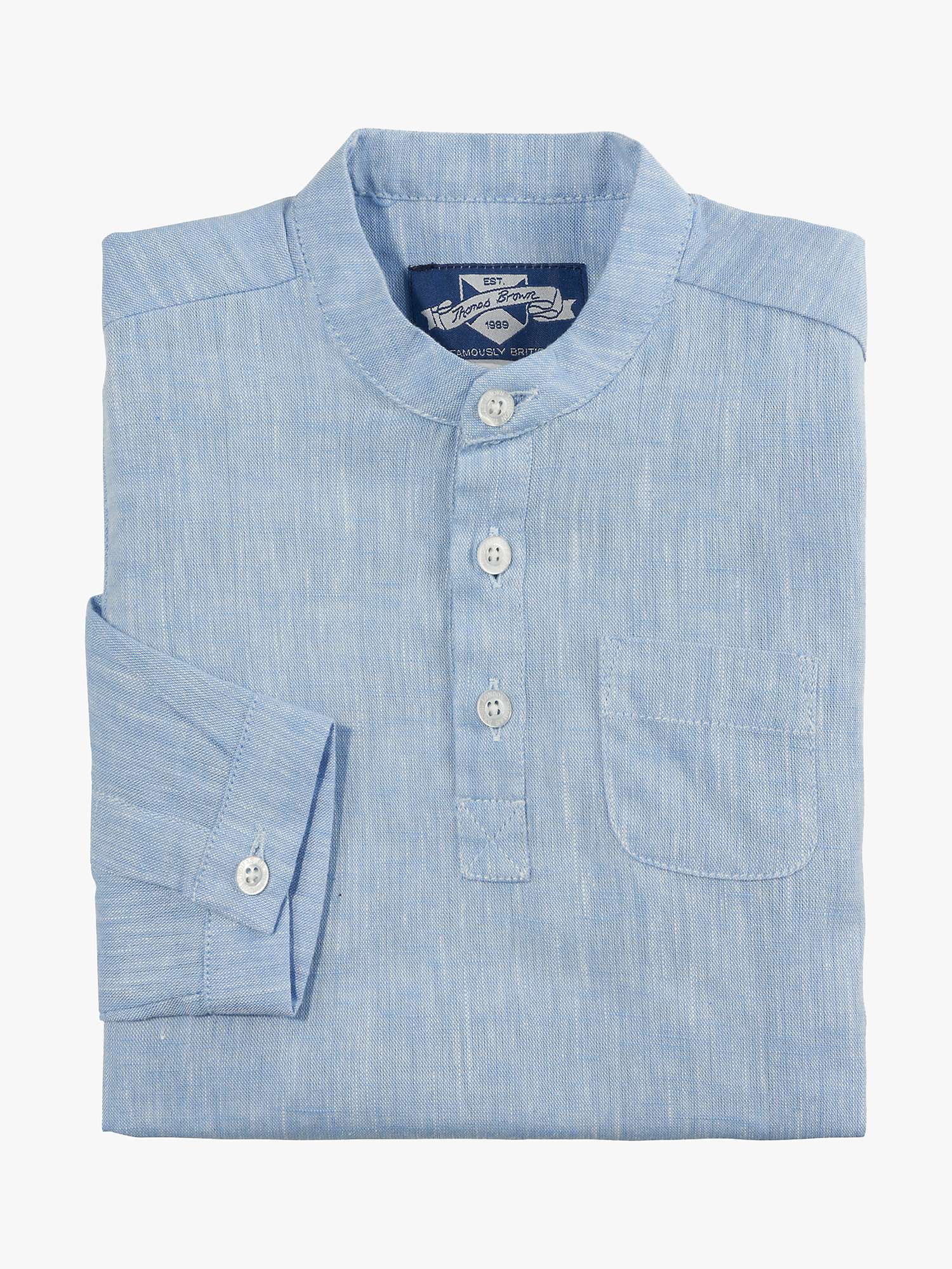 Buy Trotters Baby Oscar Cotton Shirt, Pale Blue Online at johnlewis.com