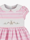 Trotters Baby Bunny Striped Smocked Dress, Pink Stripe, Pink Stripe