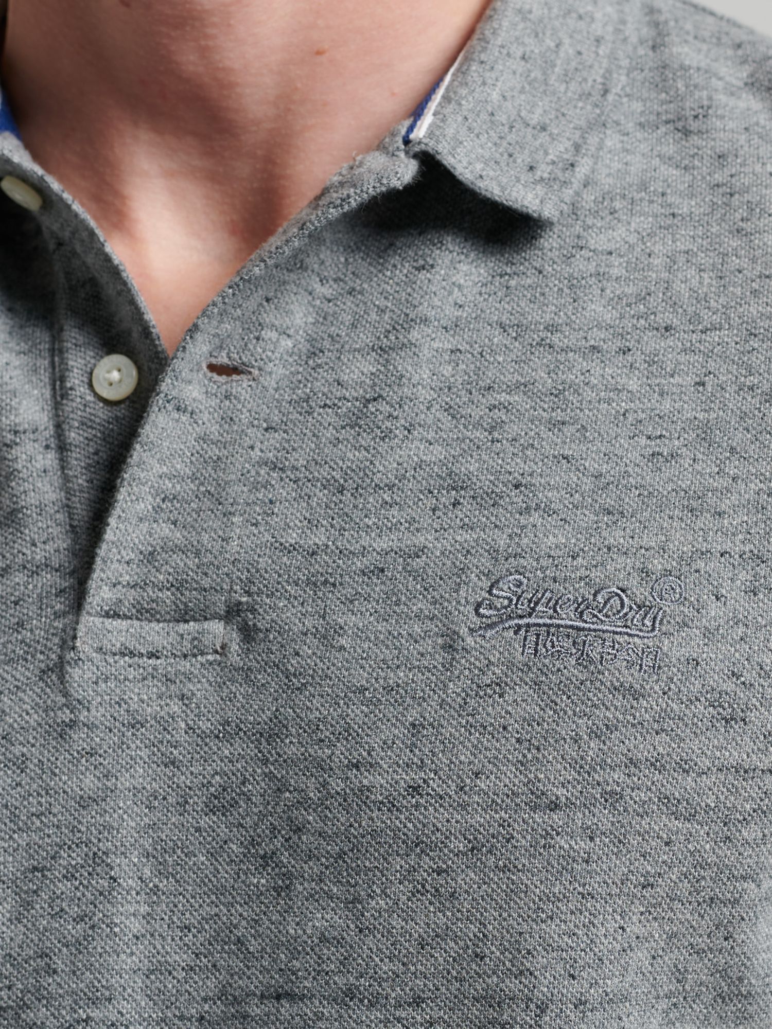 Superdry Classic Pique Polo Shirt, Flint Steel Grit at John Lewis & Partners