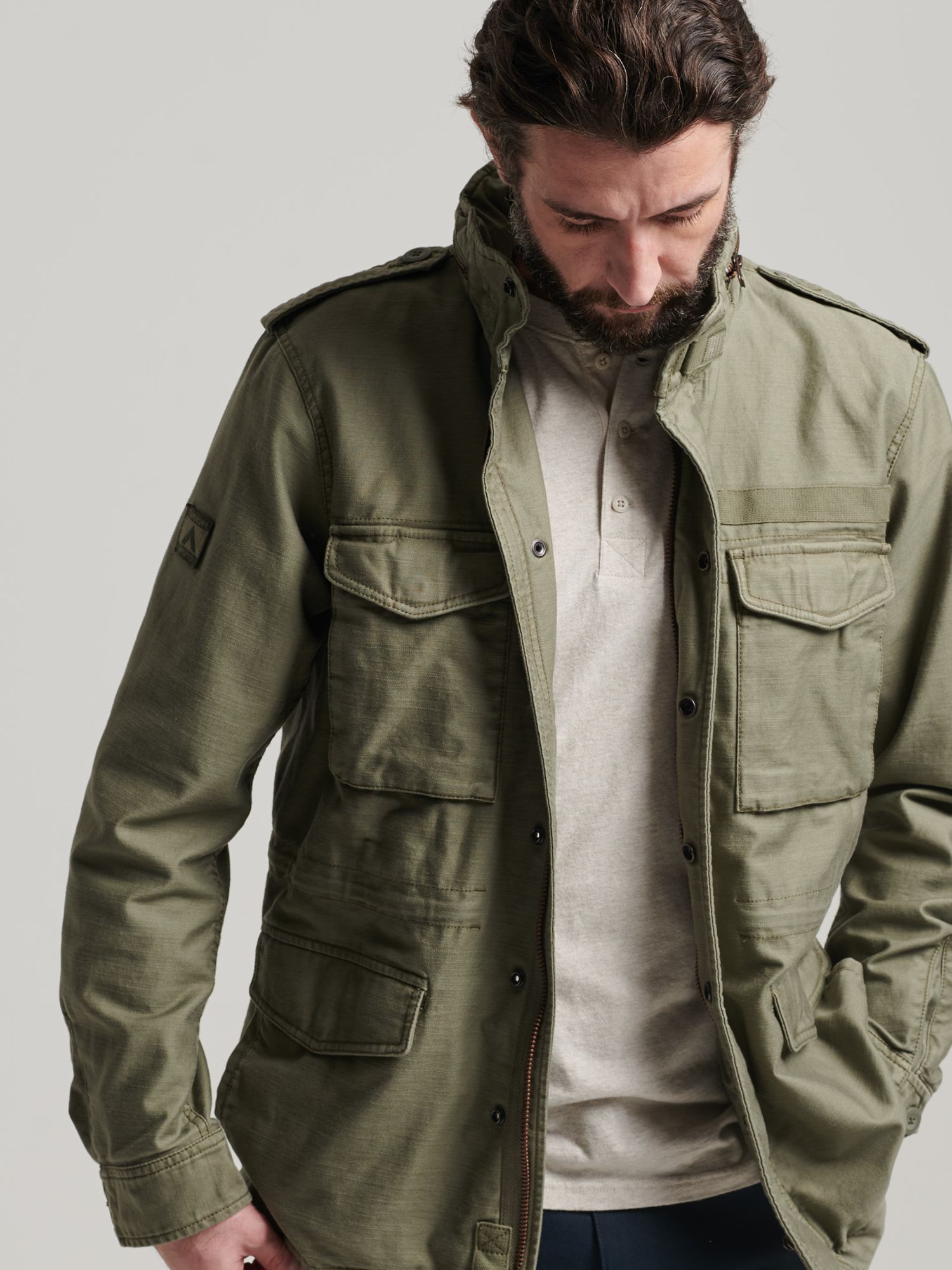Superdry Military M65 Jacket, Dusty Olive Green