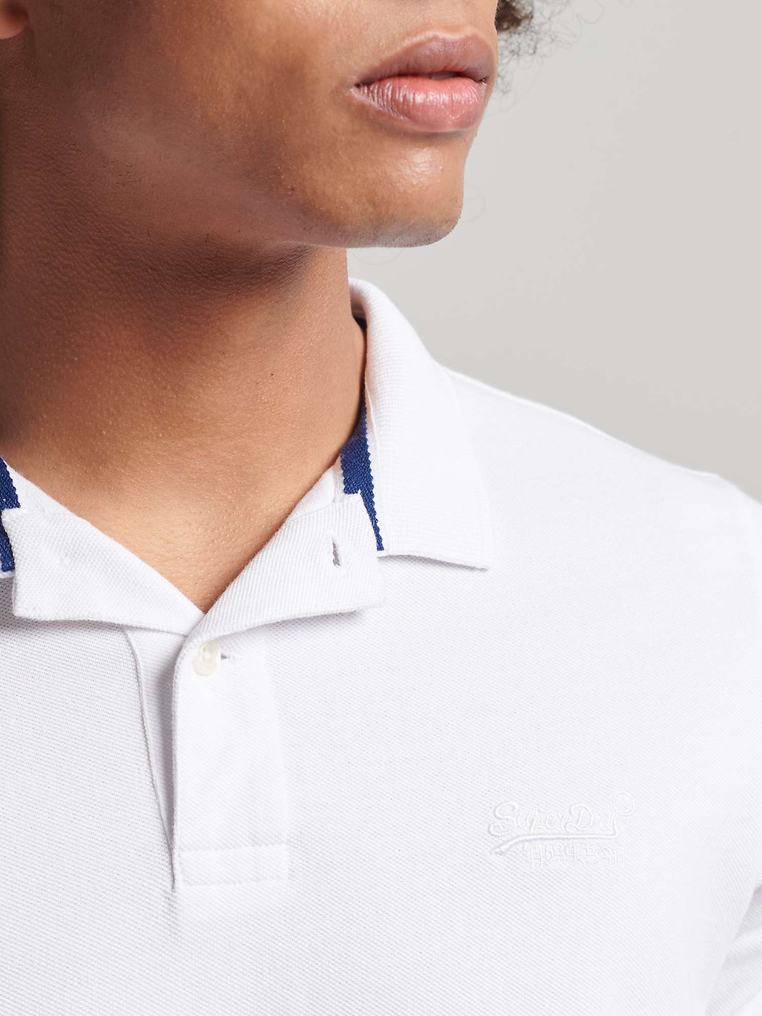 Superdry Classic Pique Polo Shirt, Optic at John Lewis & Partners