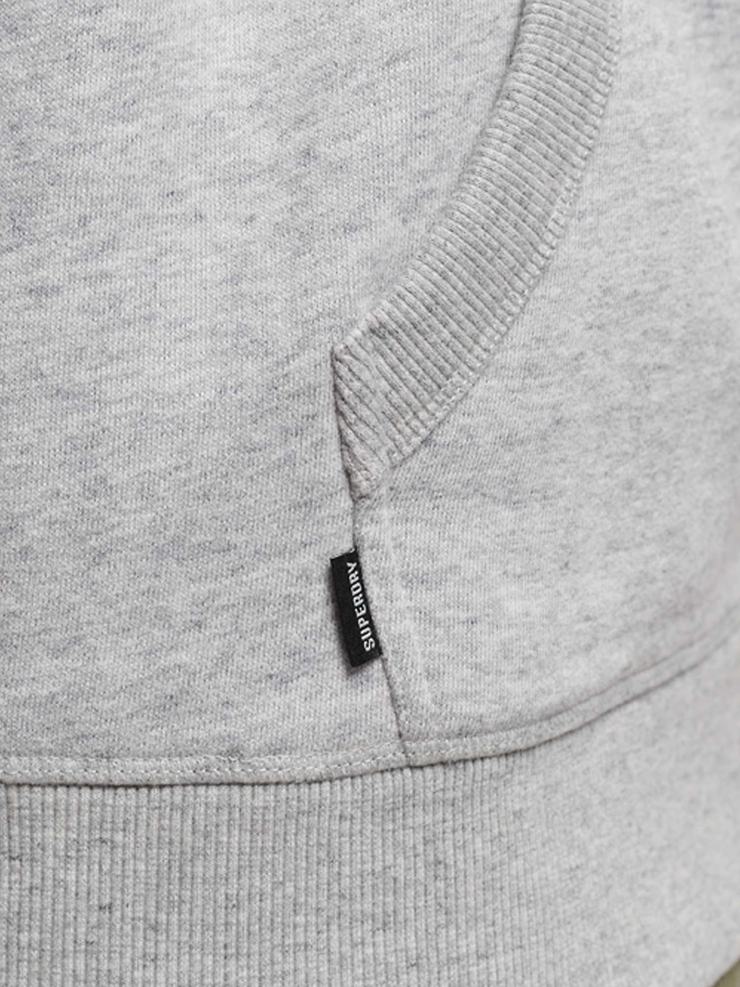 Superdry Vintage Logo Embroidered Zip Hoodie, Athletic Grey Marl at ...
