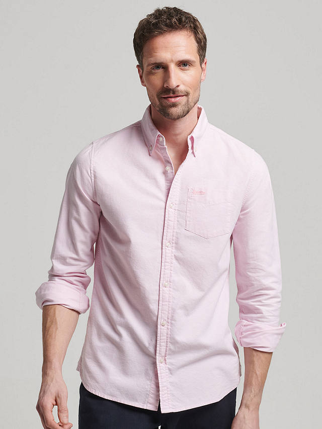 Superdry Washed Oxford Shirt, City Pink