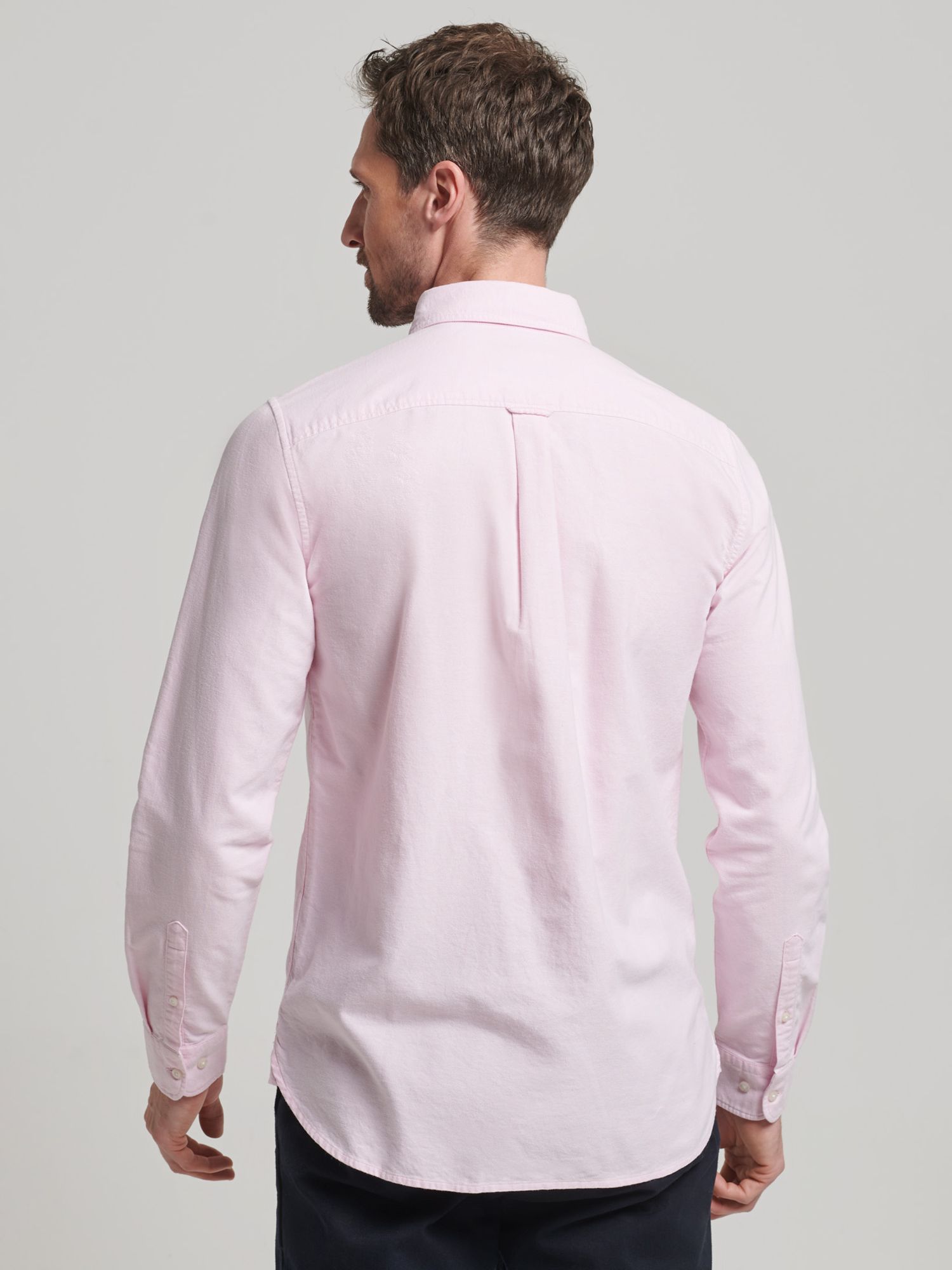Superdry Washed Oxford Shirt, City Pink at John Lewis & Partners