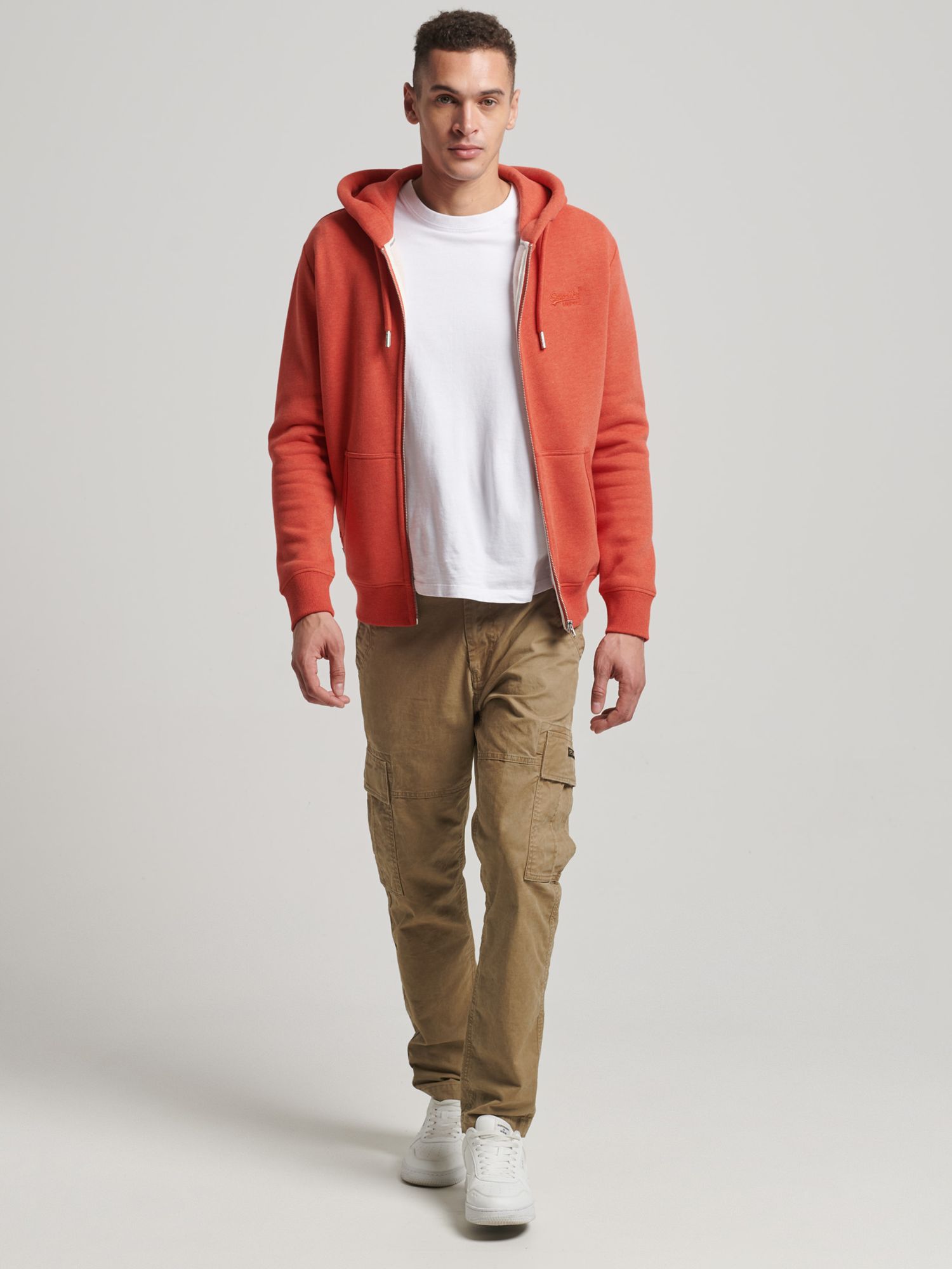 Bright orange zip up clearance hoodie