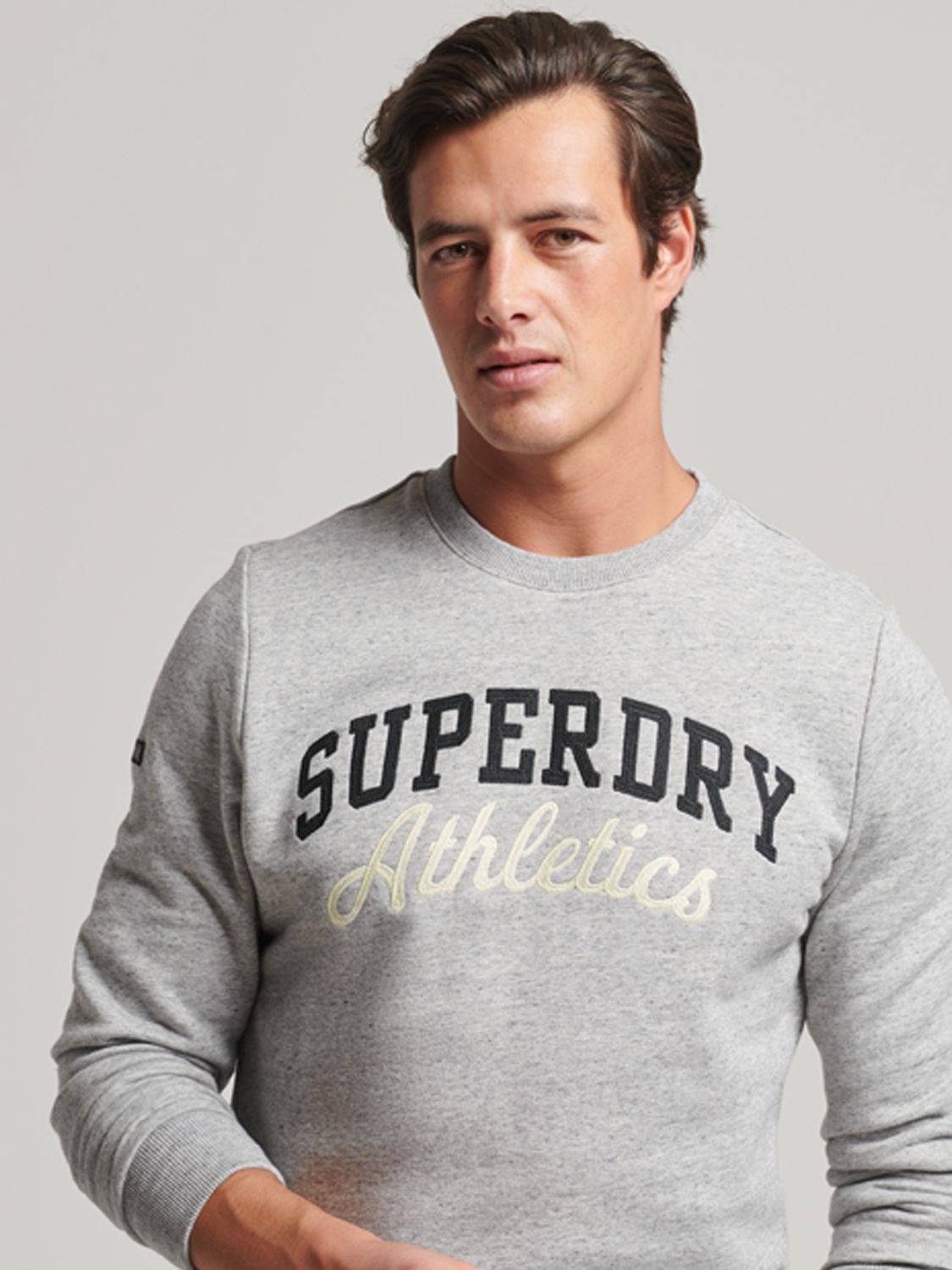 oppakken bericht som Superdry Vintage Gym Athletic Sweatshirt, Athletic Grey Marl at John Lewis  & Partners