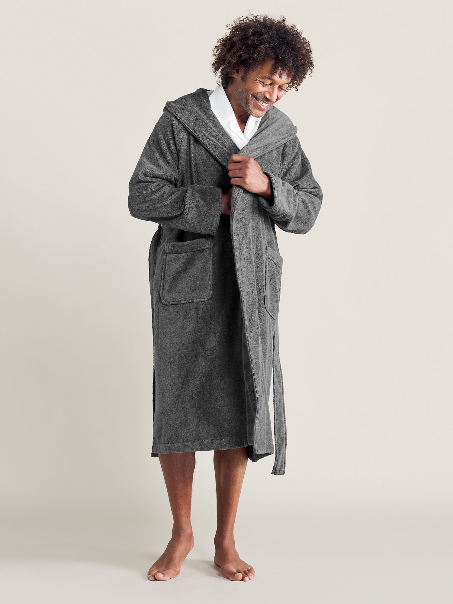 Bedfolk Plush Robe, Slate at John Lewis & Partners