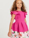 Ted Baker Kids' Floral Panel Scuba Party Dress, Pink/Multi