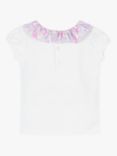 Trotters Kids' Betsy Willow Collared Jersey Top, Lilac/White