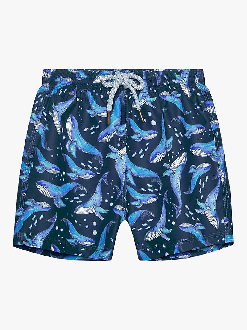 Buy Trotters Kids' Whale Print Swim Shorts, Navy Online at johnlewis.com