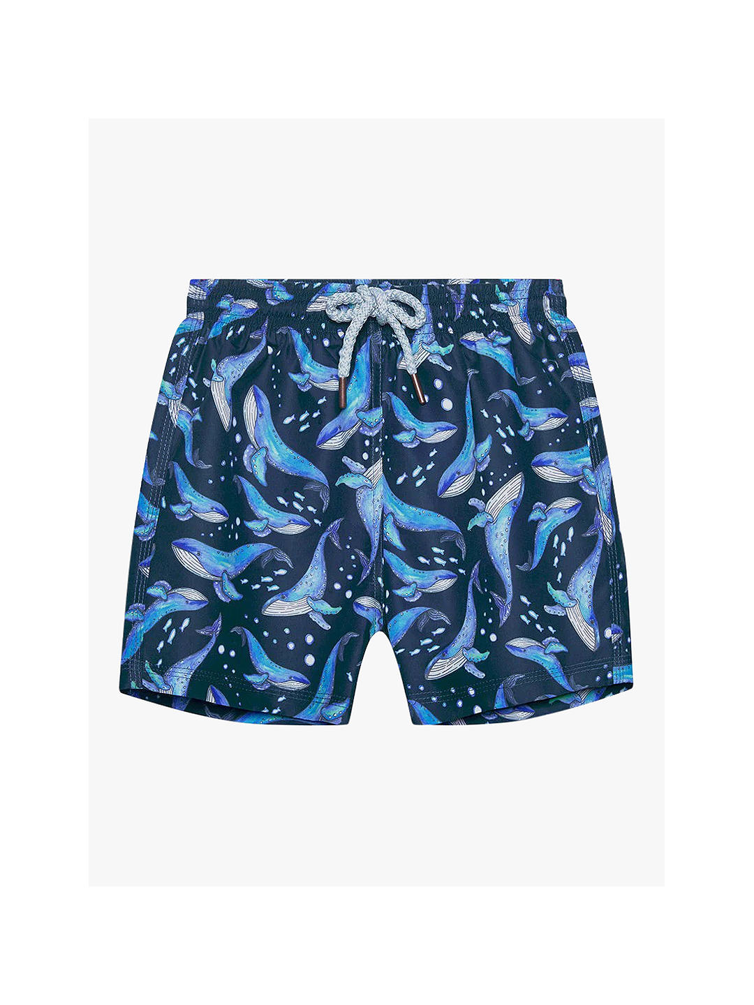 Trotters Kids' Whale Print Swim Shorts, Navy