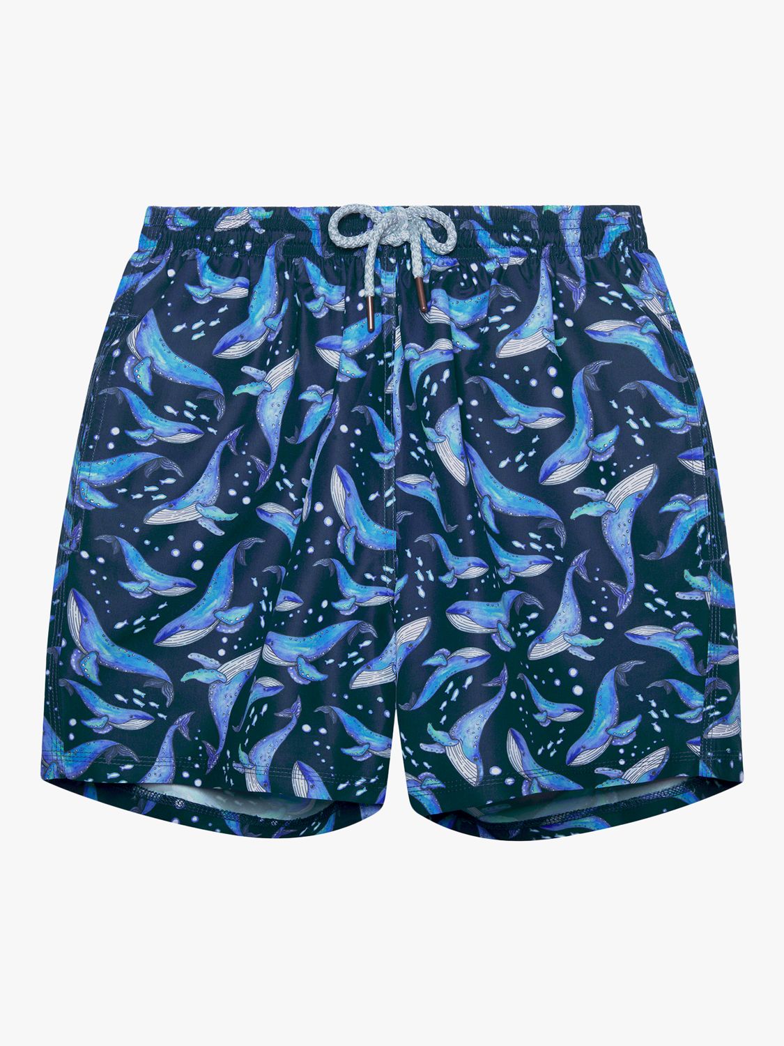 Trotters Whale Swim Shorts, Navy/Whale at John Lewis & Partners