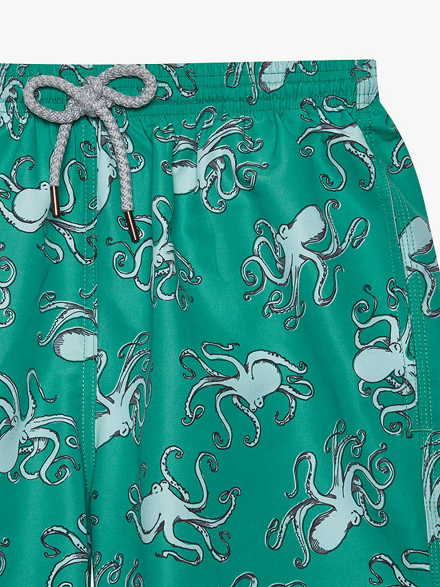 Trotters Octopus Swim Shorts, Green/Octopus