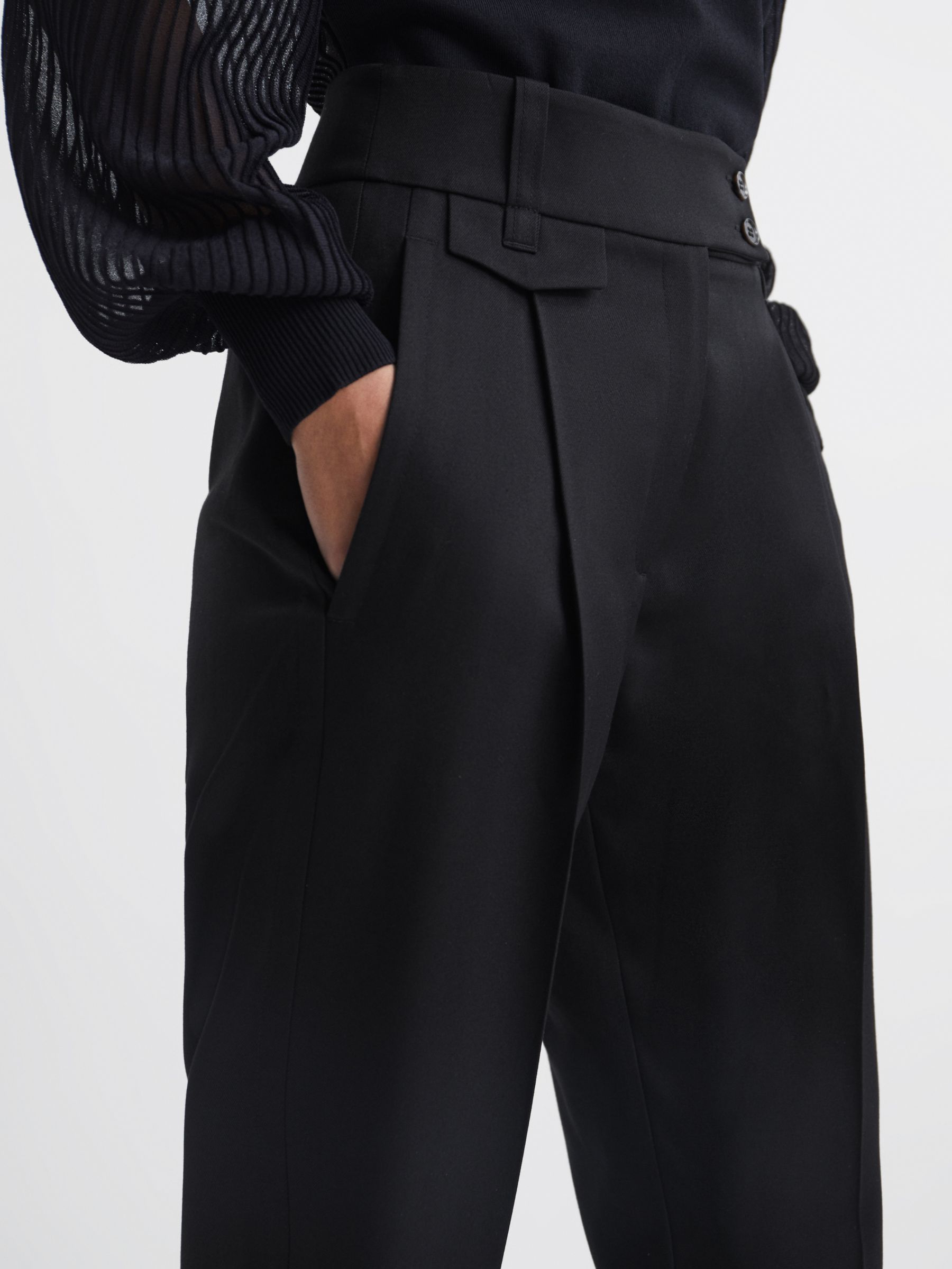 Reiss River High Rise Cropped Tapered Trousers
