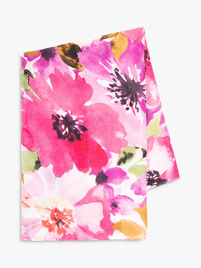 chesca Floral Scarf, Pink/Purple