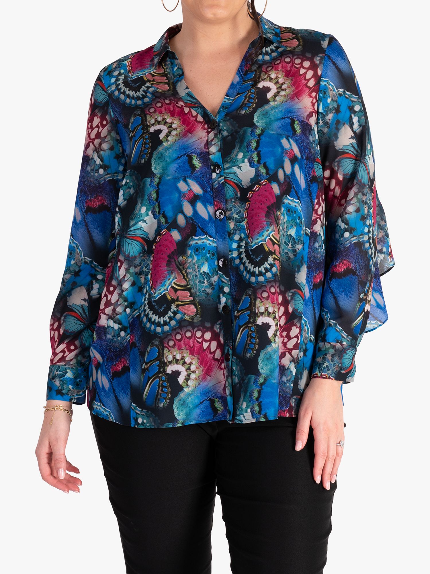 chesca Butterfly Print Blouse, Multi at John Lewis & Partners